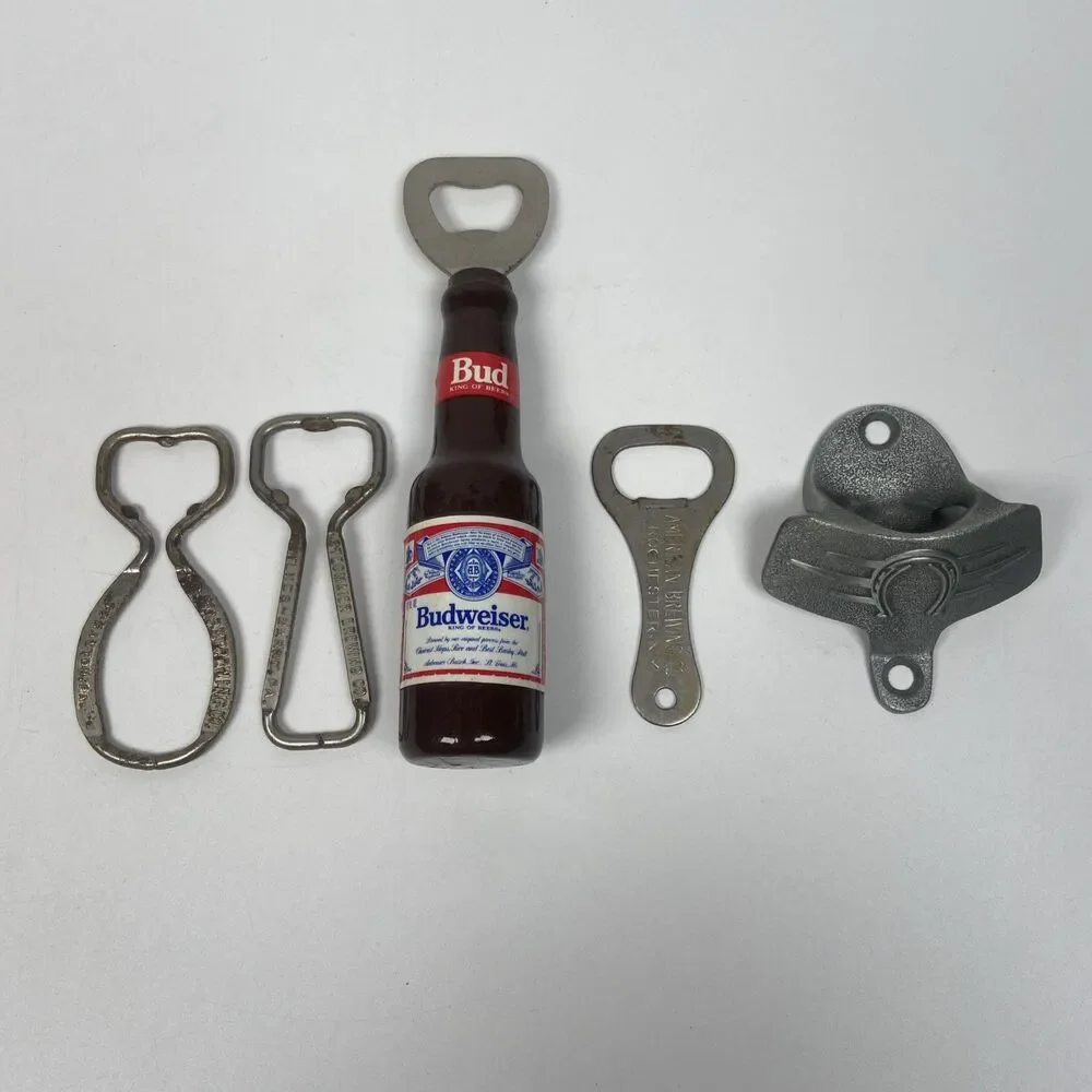 Vintage Lot Of Bottle Openers Budweiser Stegmaier Apollo And Marlboro Lot Of 5